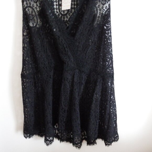 NWT Free People Black Boho Baby Doll Lace Dress Beach L - Picture 4 of 7